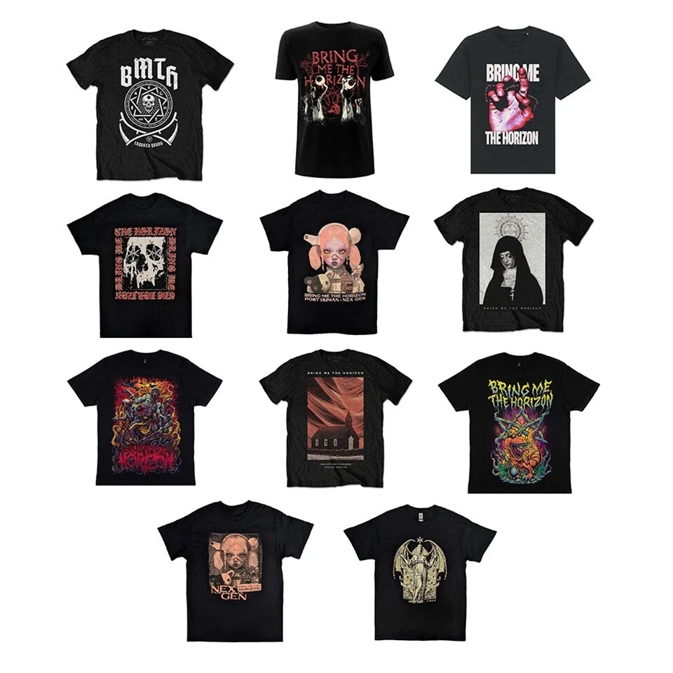 Camiseta Bring Me The Horizon BMTH Unissex para Festival e Show, Camiseta de Banda 2026 Verão Masculina e Feminina 100% Algodão, Street Wear Y2K