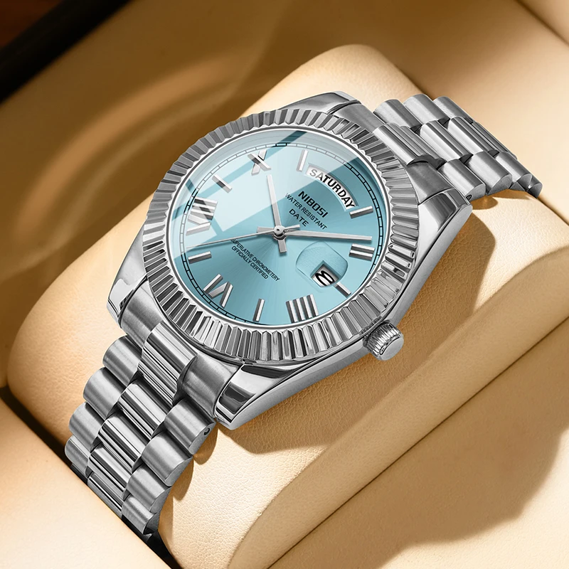 NIBOSI العلامة التجارية الفاخرة ساعات كوارتز للرجال الفولاذ المقاوم للصدأ مضيئة ساعة رجالي مقاوم للماء ساعة الأعمال Relogios Masculin #3