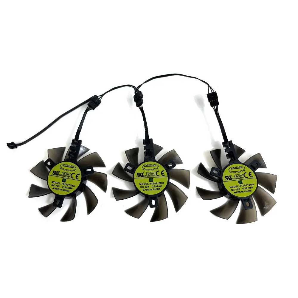 1SET/3FAN 75MM T129215BU RX 5700 XT Challenger Pro GPU FAN，For ASRock Challenger Pro Radeon RX 5700 XT Graphics card cooling fan