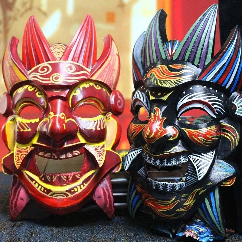 Nuo Opera Mask COS Guizhou Intangible Cultural Heritage Full Face National Style Props