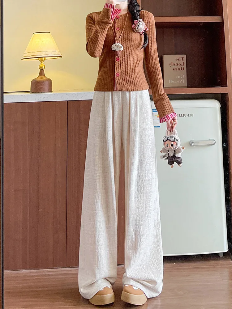 Pantalones de pierna ancha azul para mujer verano de secado rápido Slim-Fit urbano dopamina Modal cordones fajas corredores pantalones empalmados fluidos