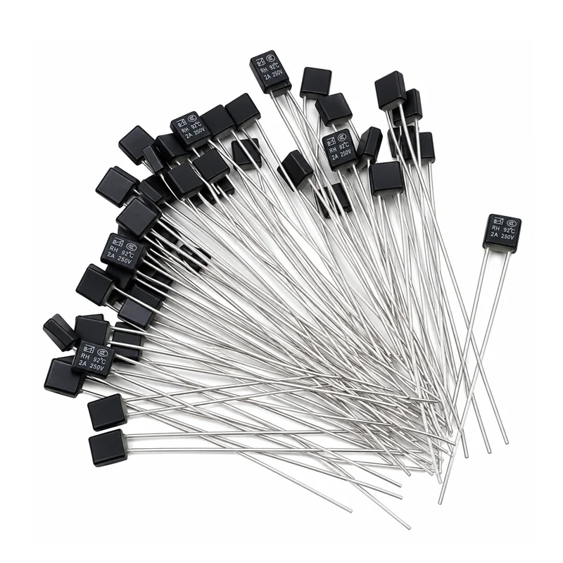 100PCS RH 2A Thermal Fuse 75-150C Temperature Cutoff Fuse Overheat Protection Electronic Component
