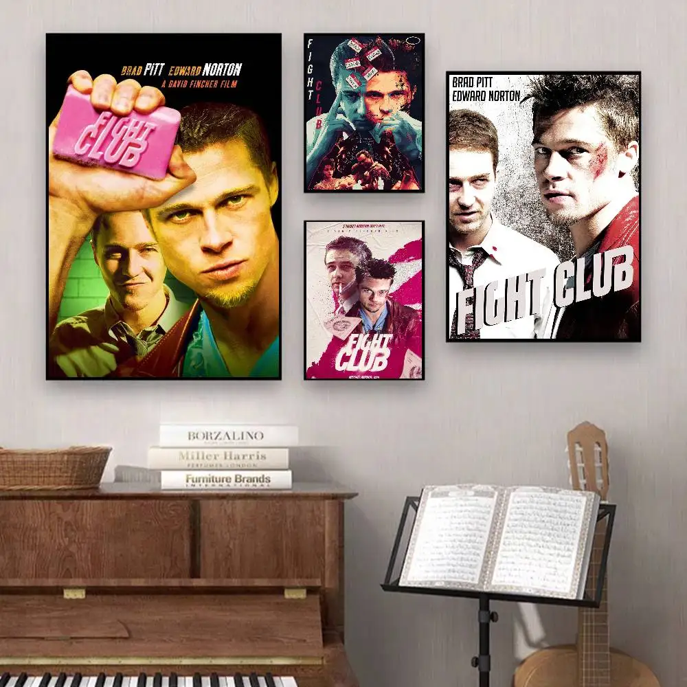 Good Movie F-Fight Club Good Quality Prints and Posters Waterproof Paper Sticker Coffee House Bar Posters Wall Stickers
