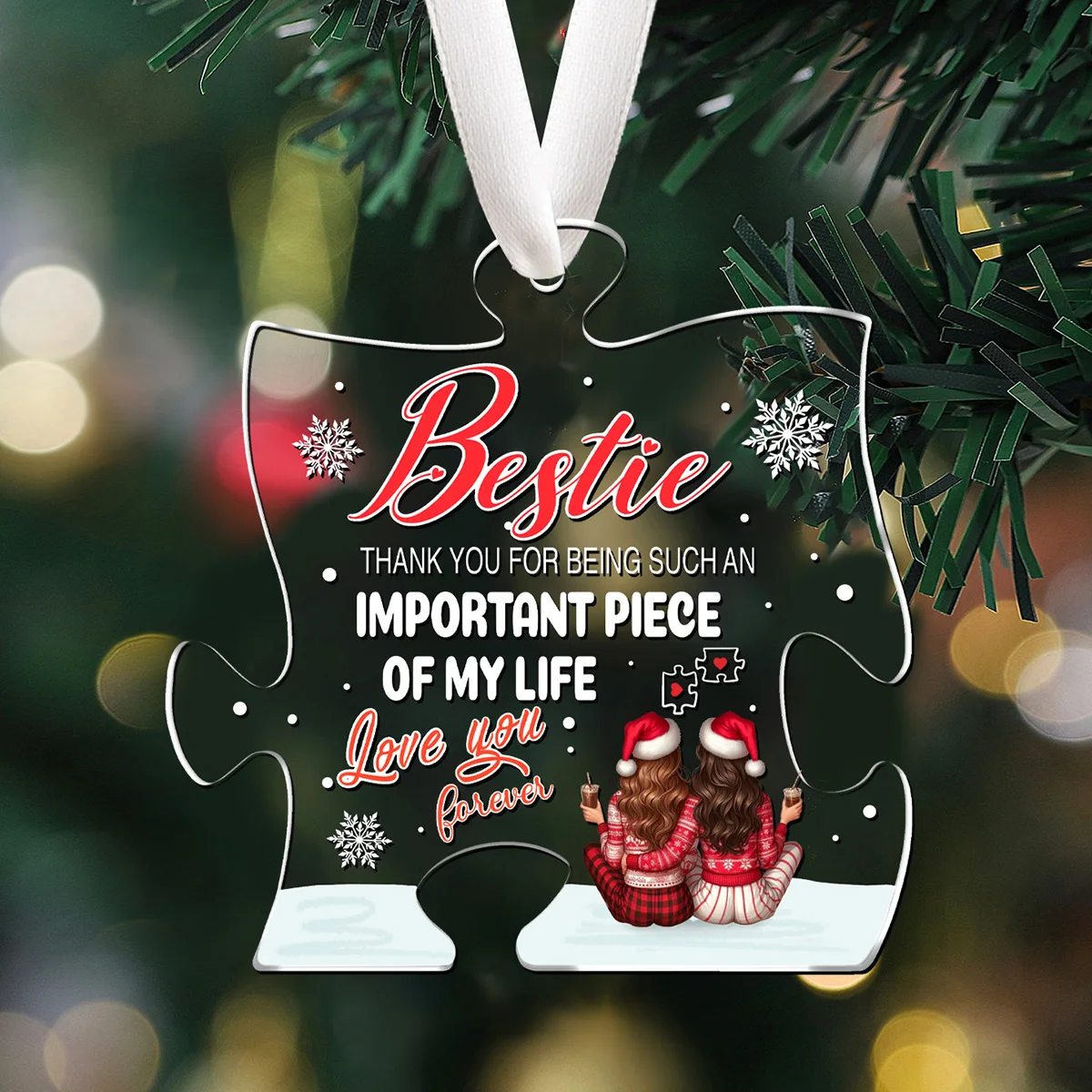 1 قطعة عيد الميلاد الإبداعية الديكور الكريستال الاكريليك لغز الحلي الفن قلادة للمنزل سيارة حفلة عيد الميلاد شجرة تزيين 2026 السنة الجديدة #1