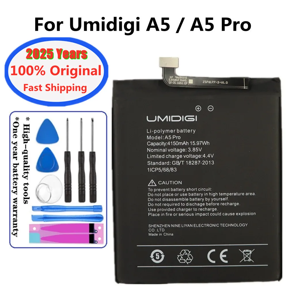 

Оригинальный аккумулятор высокого качества для UMI Umidigi A5 Pro A5Pro, 4150 мАч, аккумуляторы для мобильных телефонов + инструменты
