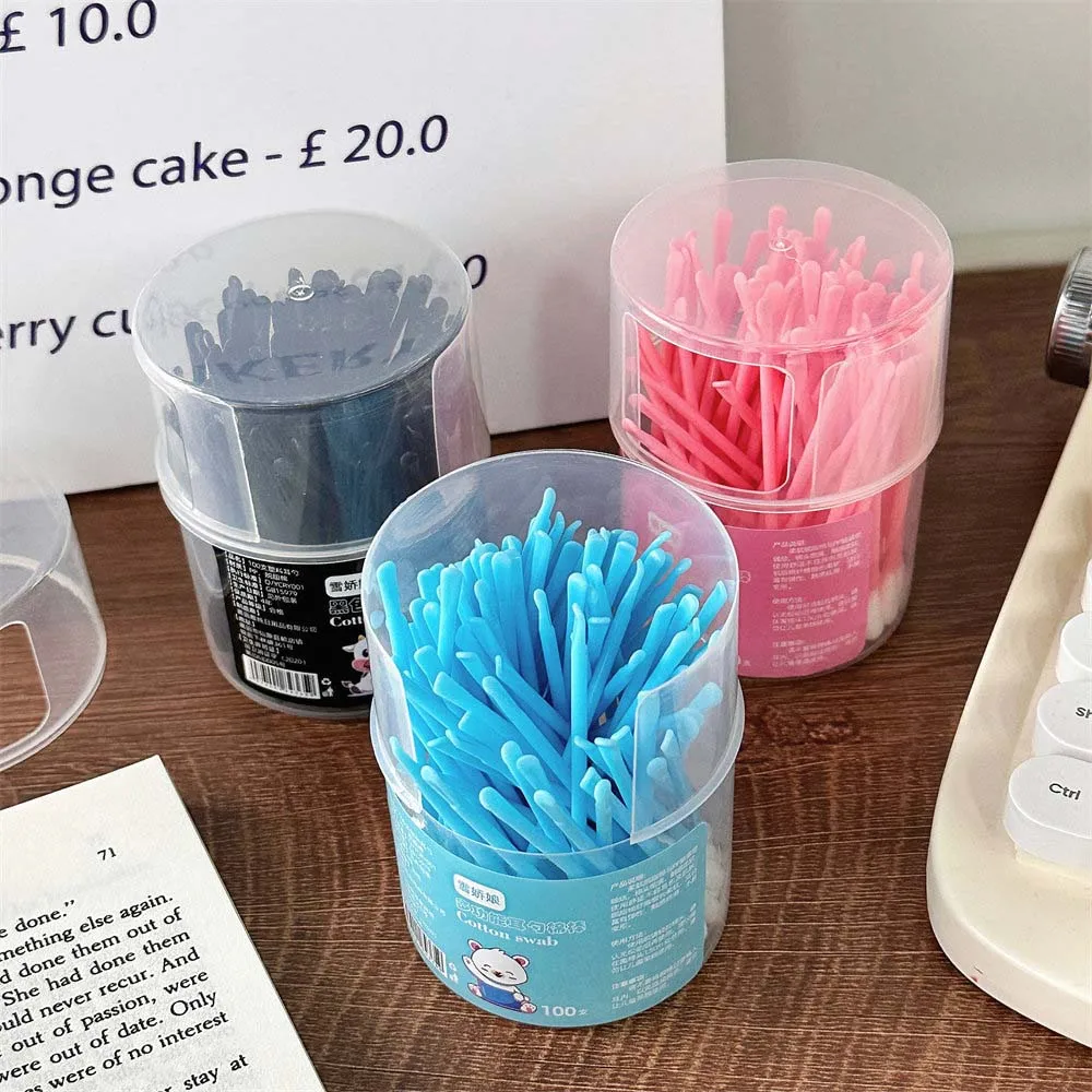 100Pcs/set Eyelash Extension Glue Removing Double Head Cotton Swabs Nose Lipstik Ear Cleaning Cotton Bud Makeup Cotton Stick