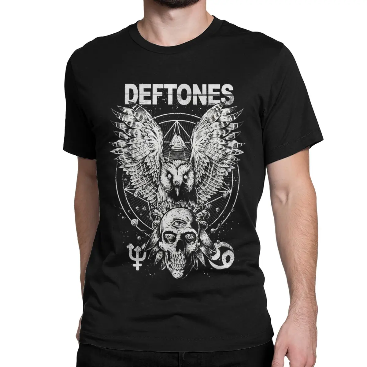 Skull Metal Band Music T-Shirts for Men Women Deftones Punk Rock Vintage Pure Cotton Tees Short Sleeve T Shirt Plus Size Tops