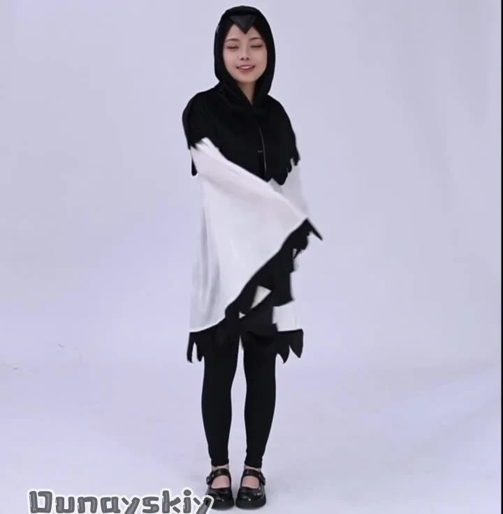 Хэллоуин Темная Ворона Косплей Костюмы Дети Мальчик Девушка Аниме Накидка с Капюшоном Хэллоуин Ролевые Животные Плащ Маскировка 코스프레 Костюмы