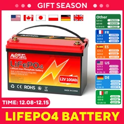 Best Price Moseworth LiFePO4 Battery 12V 100Ah Lithium Iron Phosphate With 100A BMS Energy Storage Battery For RV Campers Marine