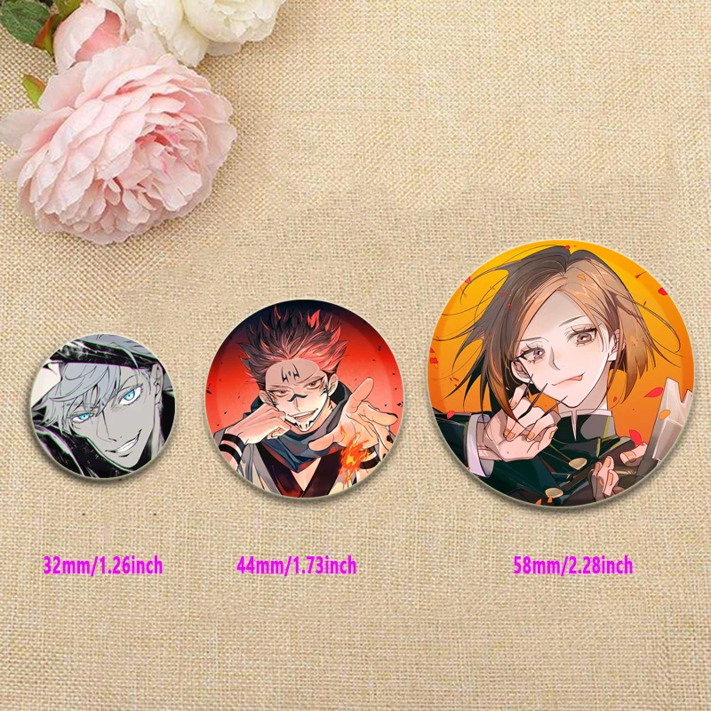 Ryomen Sukuna/Satoru Gojo Anime spille Fushiguro Megumi/Itadori Yuji/Choso Cartoon Badge stampa HD spille rotonde fatte a mano