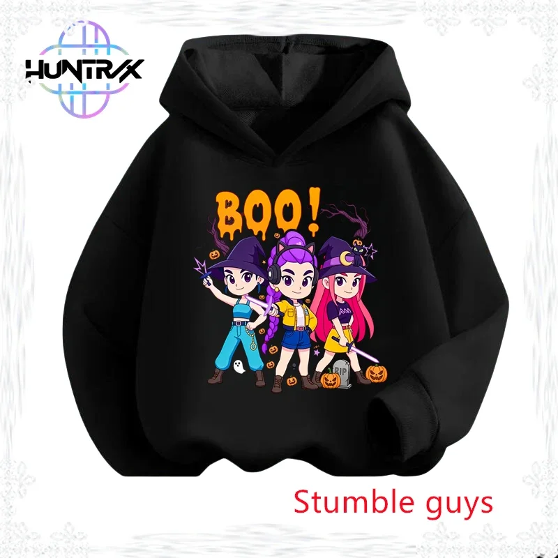 

Girls Kpop Demon Hunters Anime Hoodie Autumn Rumi Warm Soft Halloween Cute Print Boys Hooded Sweatshirt​