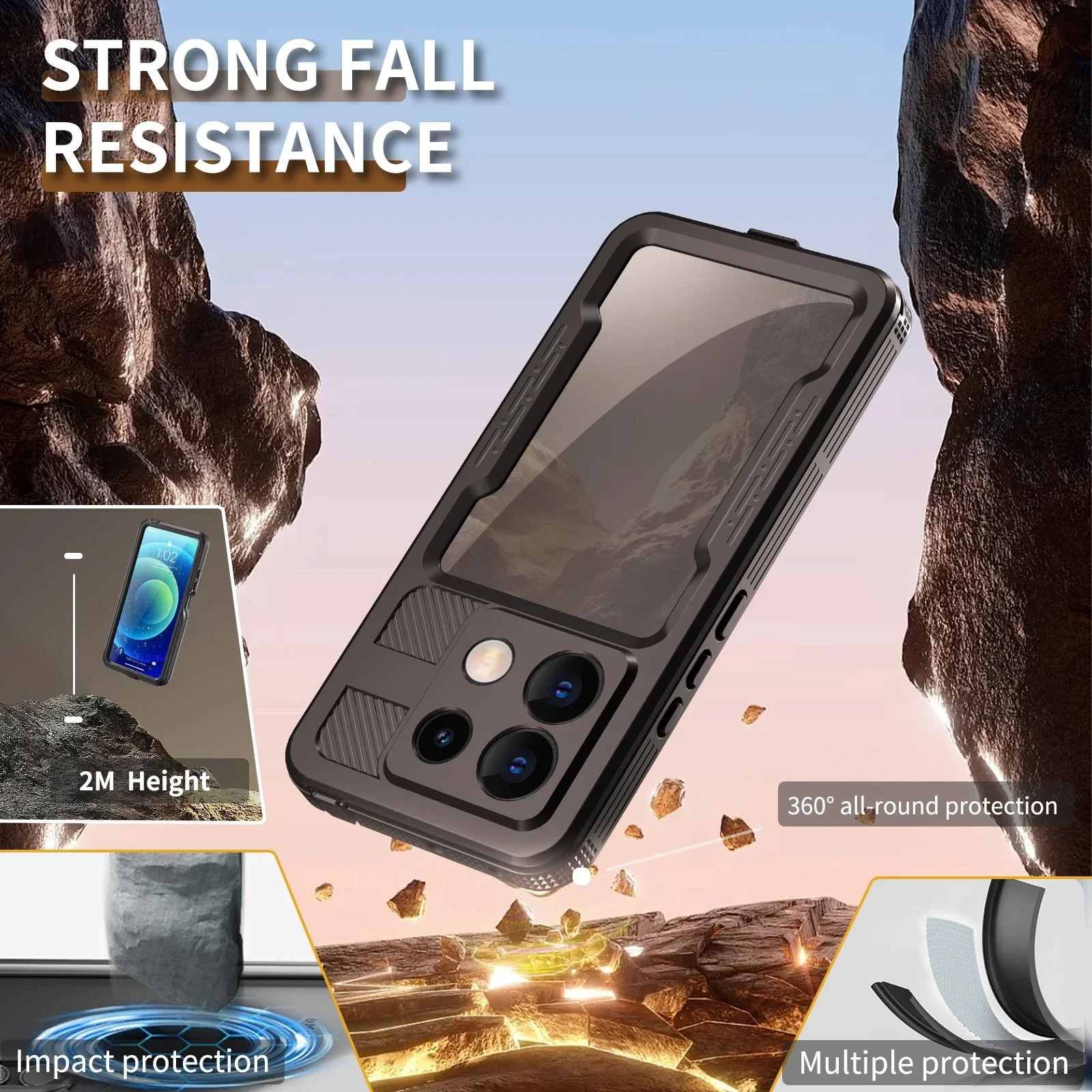 

Для Xiaomi Redmi Note 13 Pro 13 11 12 Pro IP68 Водонепроницаемый чехол 360 Полная защита тела Роскошный чехол