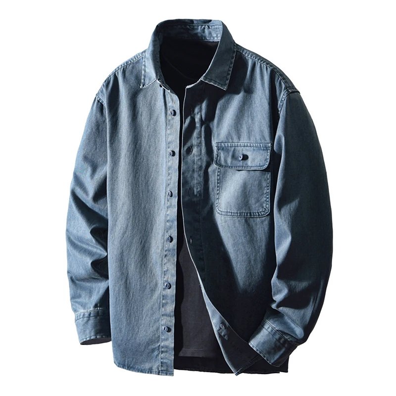 2026 Spring Autumn New Cargo Big Pocket Loose and Comfort Jackets for Men 100% Cotton Sense of Layering Streetwear Men Shirts