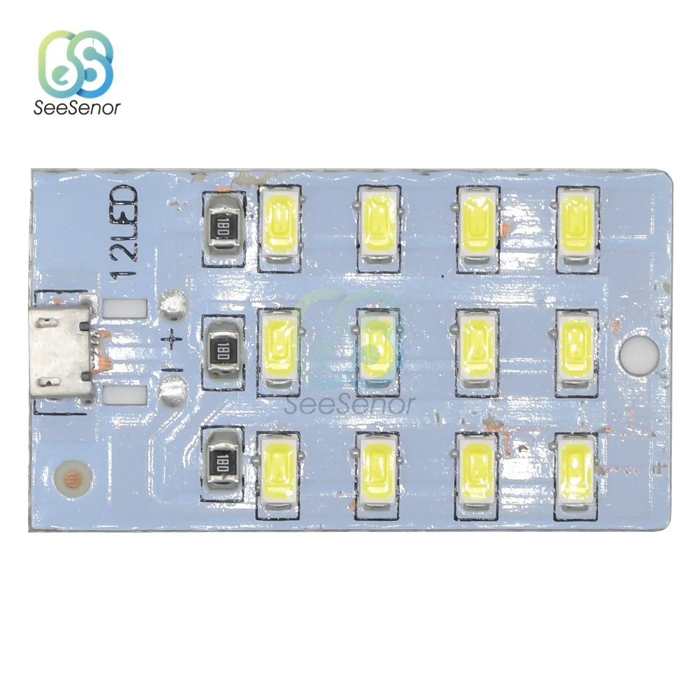 5730 smd 5V 430mA~470mA White Mirco USB 5730 LED Lighting Panel USB Mobile Light Emergency Light Night Light 8/12/16/20 LEDs