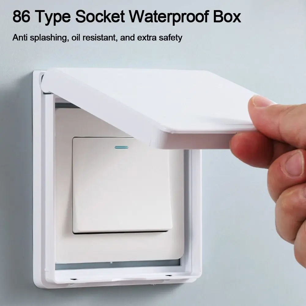 Wall-mounted Switch Protective Cover Plastic 86 Type Socket Waterproof Box Self-Adhesive Splash-Proof Box Wall