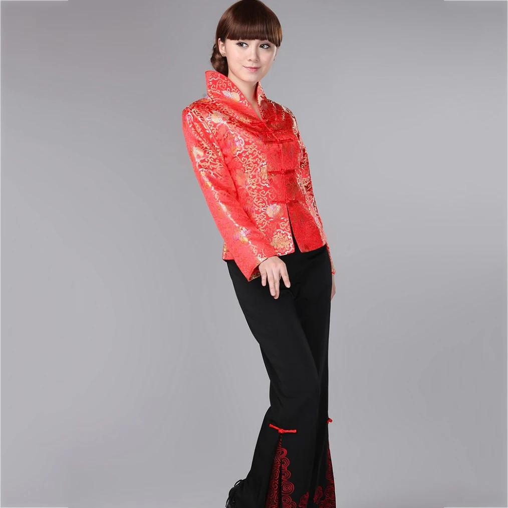 Plus Size Chinese Style Traditional Clothing Tang Suit Jacket Women Long Sleeve Brocade Coat Shirt Retro Ethnic Clothes Blouse