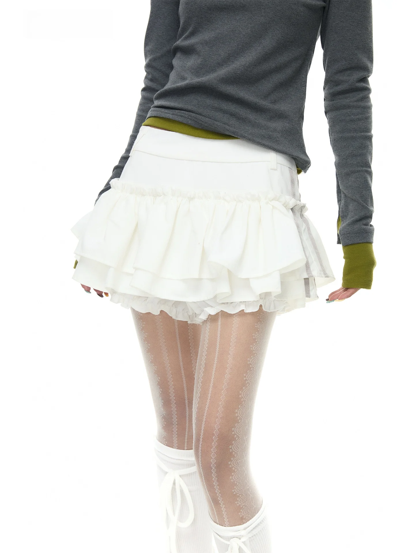 

Нежная корейская балетная юбка-пачка для защиты от света, асимметричная пышная юбка для женщин, маленький размер, юбка средней длины