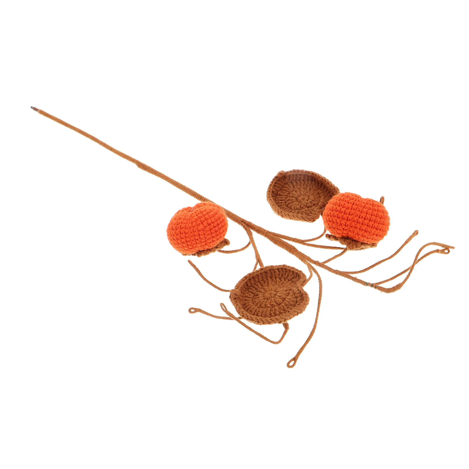

Handmade Knitted Crochet Persimmon Flower Bouquet Artificial Flower for Home Living Room Decor Crochet Floral Ornament
