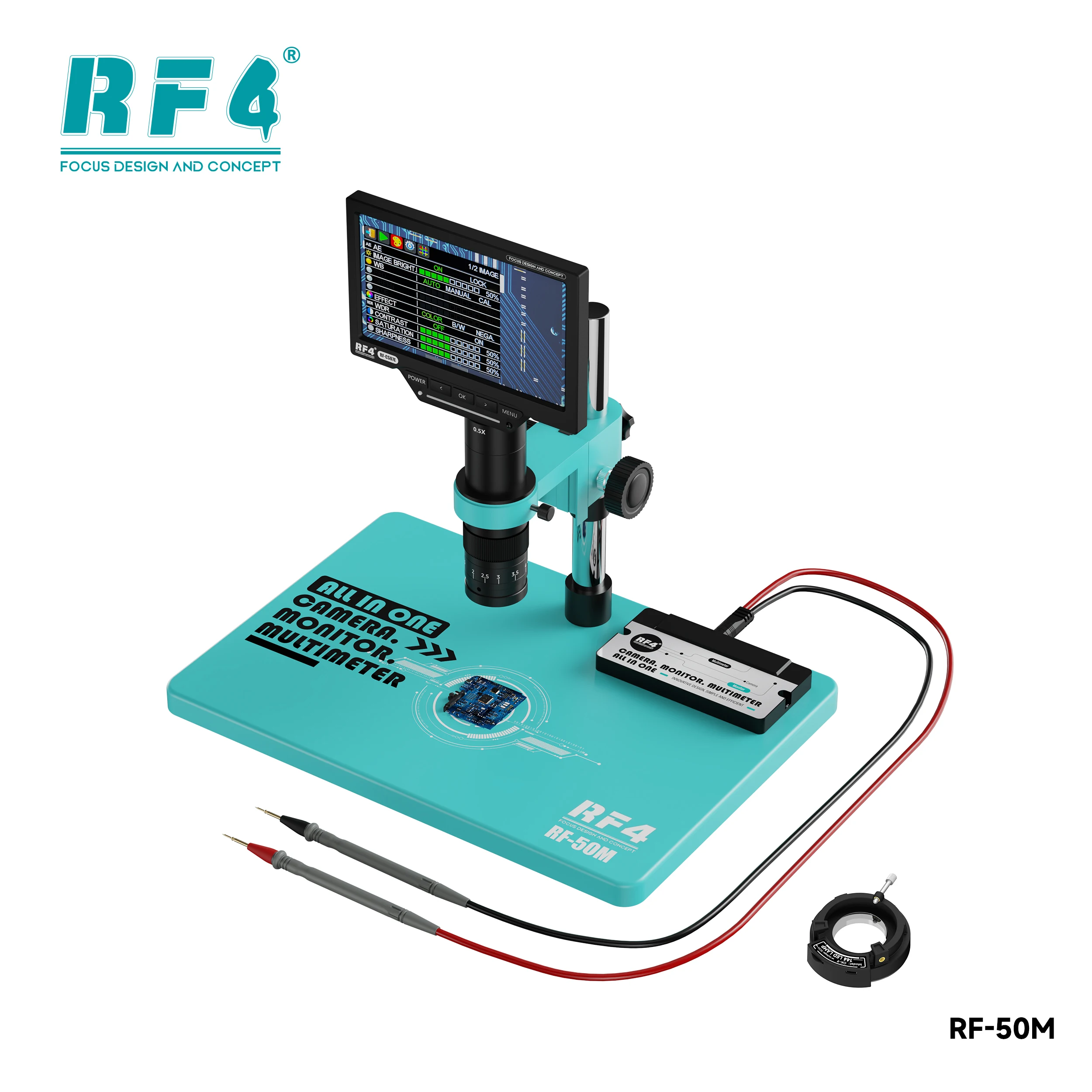 RF4 Ingebouwde high-definition camera 1080p kleuren LCD-scherm Videomicroscoop biedt ook multimetervoorzieningen Vergrootglas