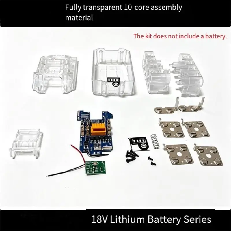 L73A 2026-Transparent For Makita 18V Lithium Battery Case Box Kit For BL1860 BL1890 Fully Housing Power Tool Storage
