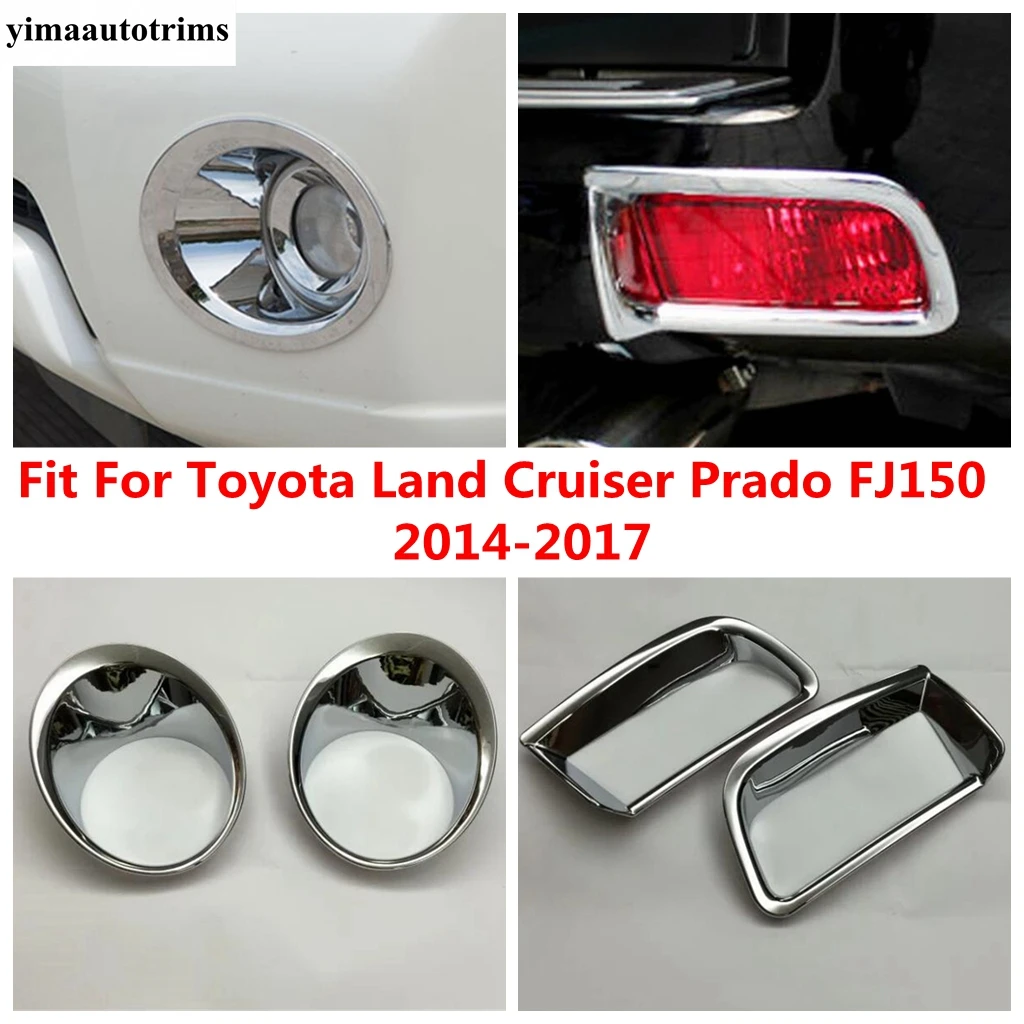 

Front Rear Fog Lights Lamps Ring Cover Trim For Toyota Land Cruiser Prado FJ150 2014 - 2017 ABS Chrome Accessories Interior Kit