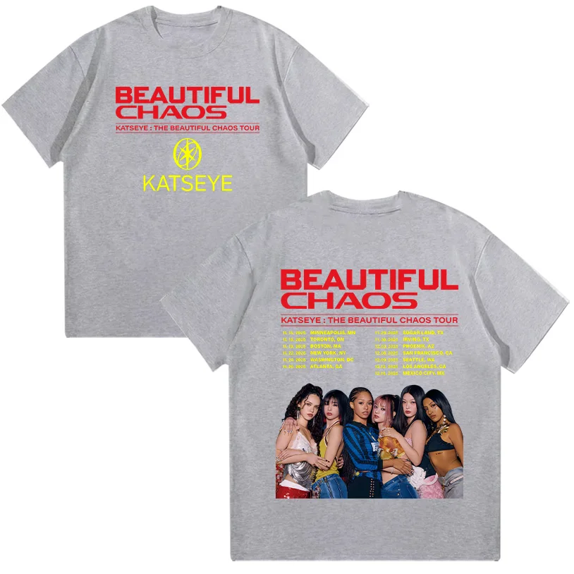 レディース純綿トップス キャッツアイ ビューティフルカオスツアー2025 Tシャツ ファッションプリントTシャツ サマーコンフォート服 ユニセックスルーズT