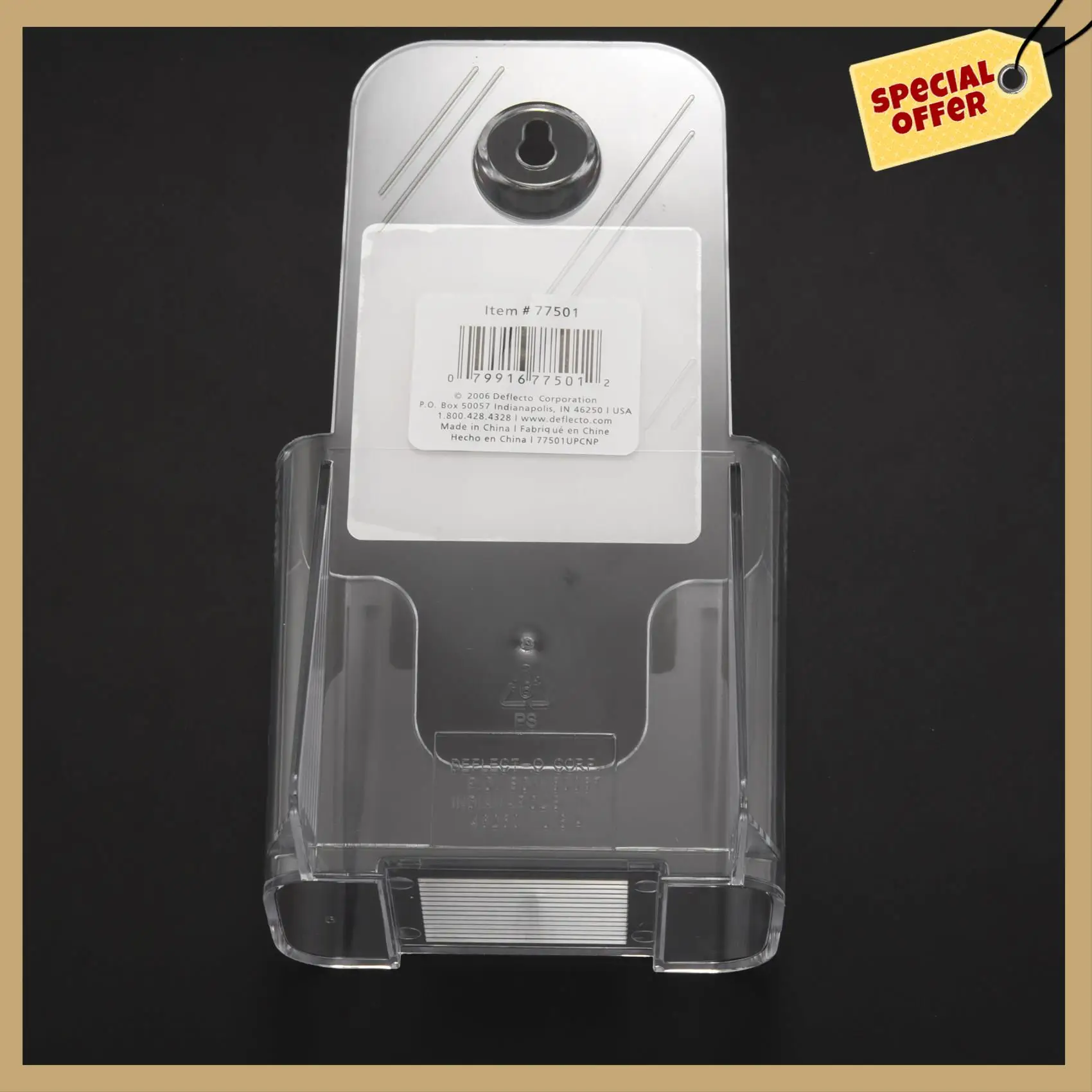 

Stable Performance-6 Pack Premium Trifold 4 Inches Wide Brochure Holder, Plastic Brochure Holder Wall Mount Clear Countertop Org