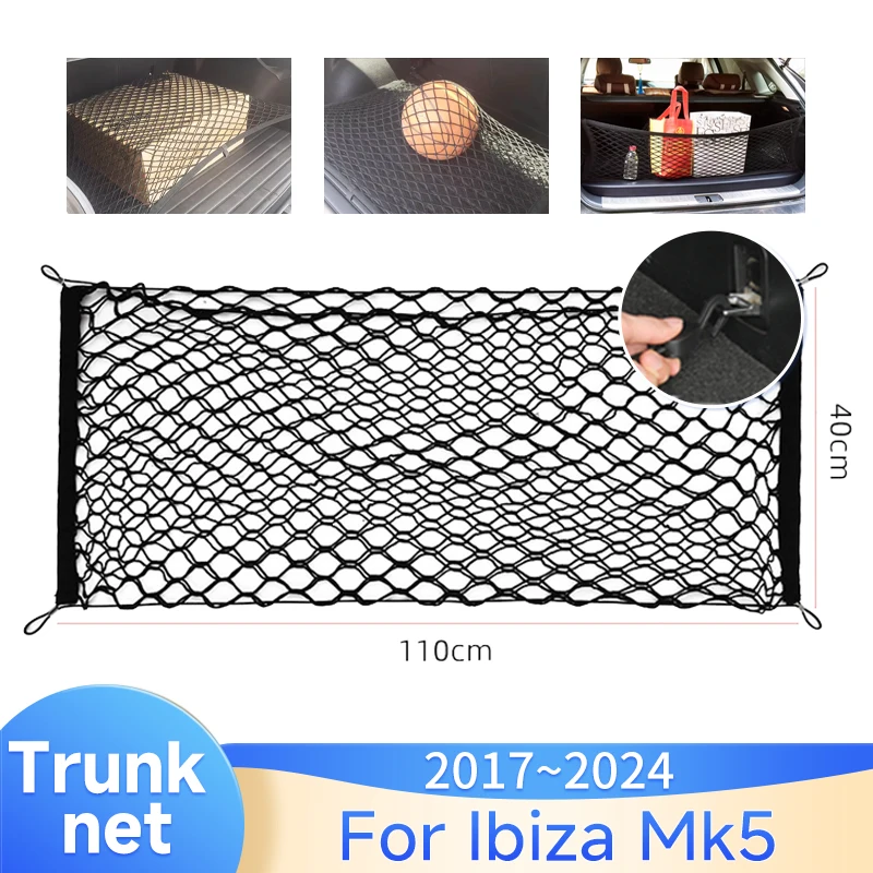 

Car Trunk Net For SEAT Ibiza Mk5 2017 2018 2019 2020 2021 2022 2023 2024 Elastic Upgraded Storage Organizers Part Trunk Storages