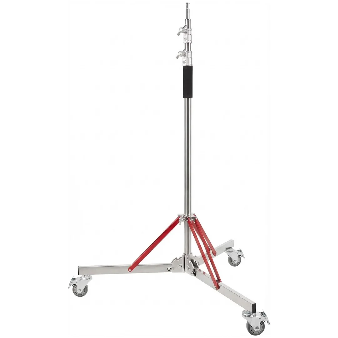 Heavy Duty Light Stand with Casters, 10.5ft/320cm Adjustable 100% Stainless Steel Tripod Stand for Monolight, Studio Softbox