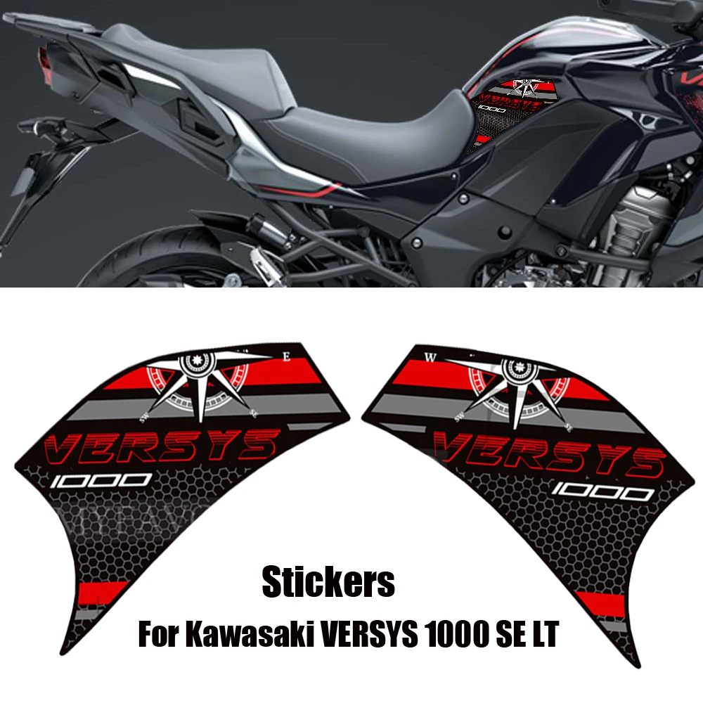 Motorcycle Tank Pad Gas Fuel Oil Kit Knee Protector Stickers Decals Handshield Wind Deflector For Kawasaki VERSYS 1000 SE LT