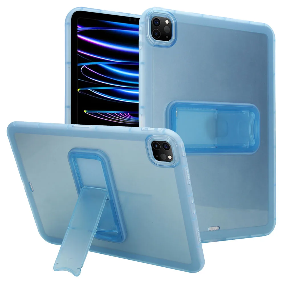 Shockproof Transparent Stand Case for iPad pro 12.9 TPU Back Cover Protective Shell Compatible with 2018/2020/2021/2022 Models