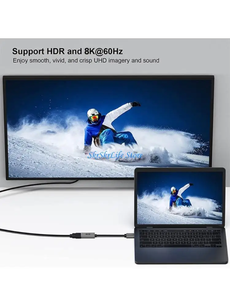 

E65E DisplayPort1.4 To HDMI2.1 Converters 8K@60Hz 4K@120Hz Highly speed Transmission For Multimedia Systems Setups