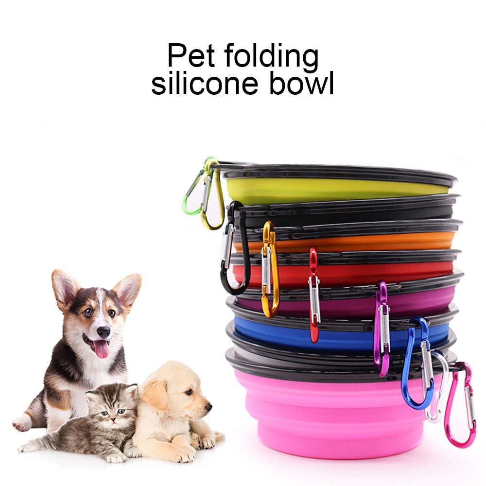 Compact, portable, and versatile silicone pet bowl with secure closure - Durable and easy-to-clean feeding solution for worry-fr