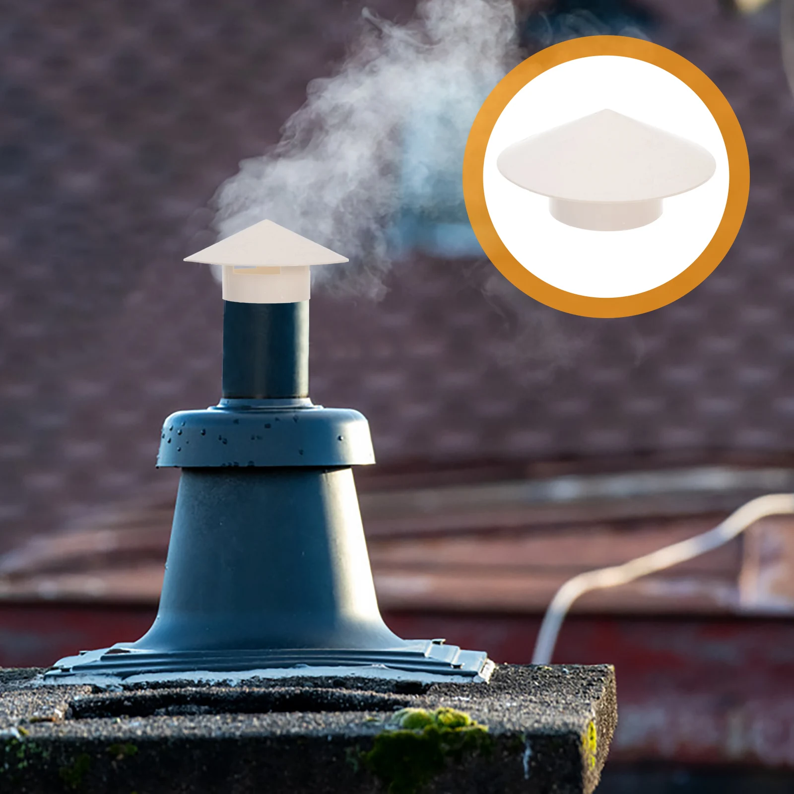 

1pc Durable Plastic Chimney Cover Weatherproof Rainproof Smoke Funnel For Fireplace Exhaust Ventilation Mushroom Shaped Roof