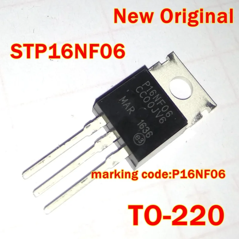 

1Pcs to 100Pcs Stp16Nf06 To-220 New Original Marking Code:P16Nf06 N-Channel 60V - 0.08 Ohm - 16A