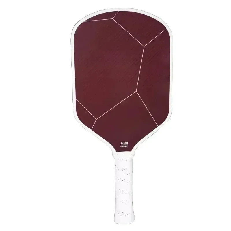 Pickleball paddle round head Kevlar carbon fiber thermoformed ,Rough Surface,PP honeycomb core material,Red Black cloth pattern