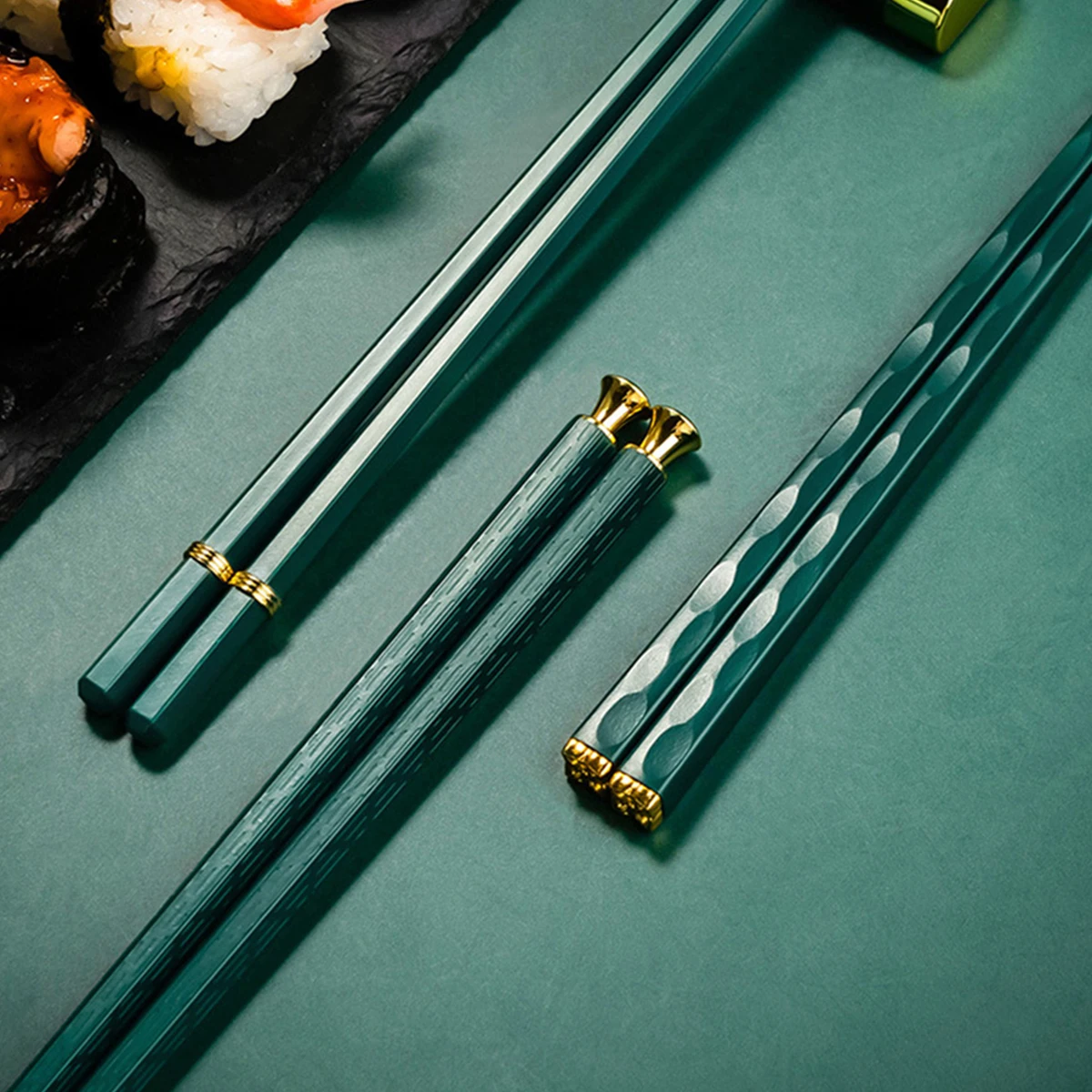 

5 Pairs Fiberglass Chopsticks Chinese Style Anti-Slip Reusable Sushi Heat Resistant Multifunctional Japanese