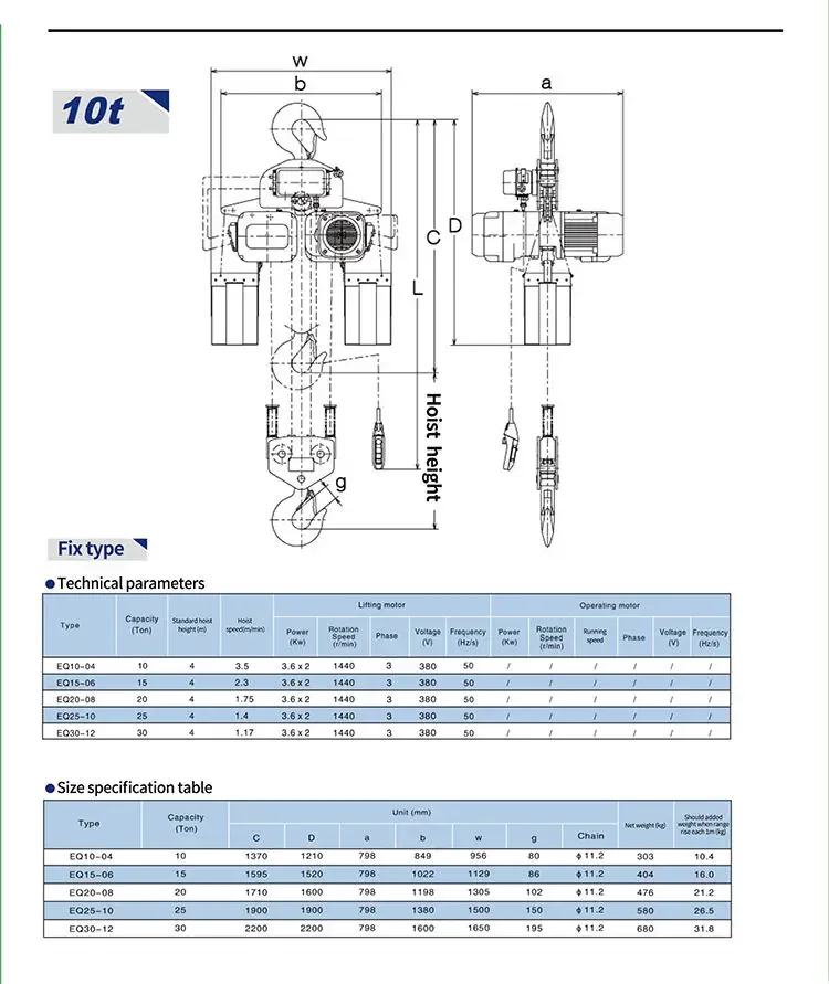 Industrial Construction Equipment Mini Electric Chain Hoist Wall Mount Electric Hoist Crane