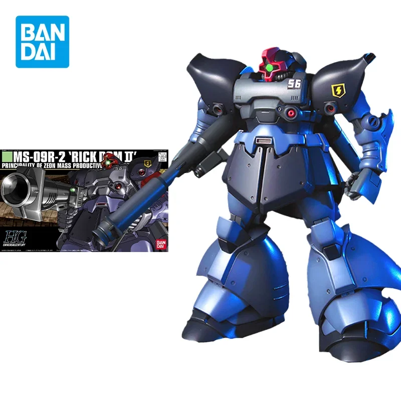 Bandai Original GUNDAM Anime HGUC 1/144 MS-09R-2 RickDomⅡ Action Figure Toys Collectible Model Ornaments Gifts for Children