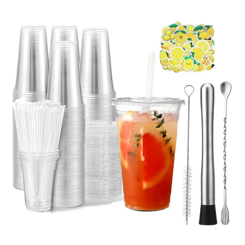B23B Cocktail Tool Set Stainless Steel-Modern Minimalist Design For Barware For Lemonade And Drink Preparation