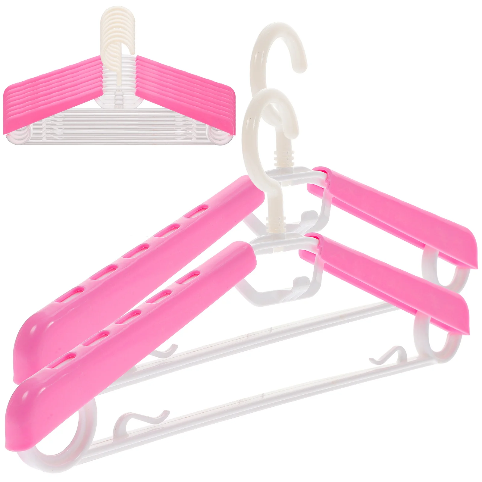 

10Pcs Expandable Adjustable Clothes Hangers Heavy Duty Plastic Space Saving for Coats Pants Sweaters Closet Organizer