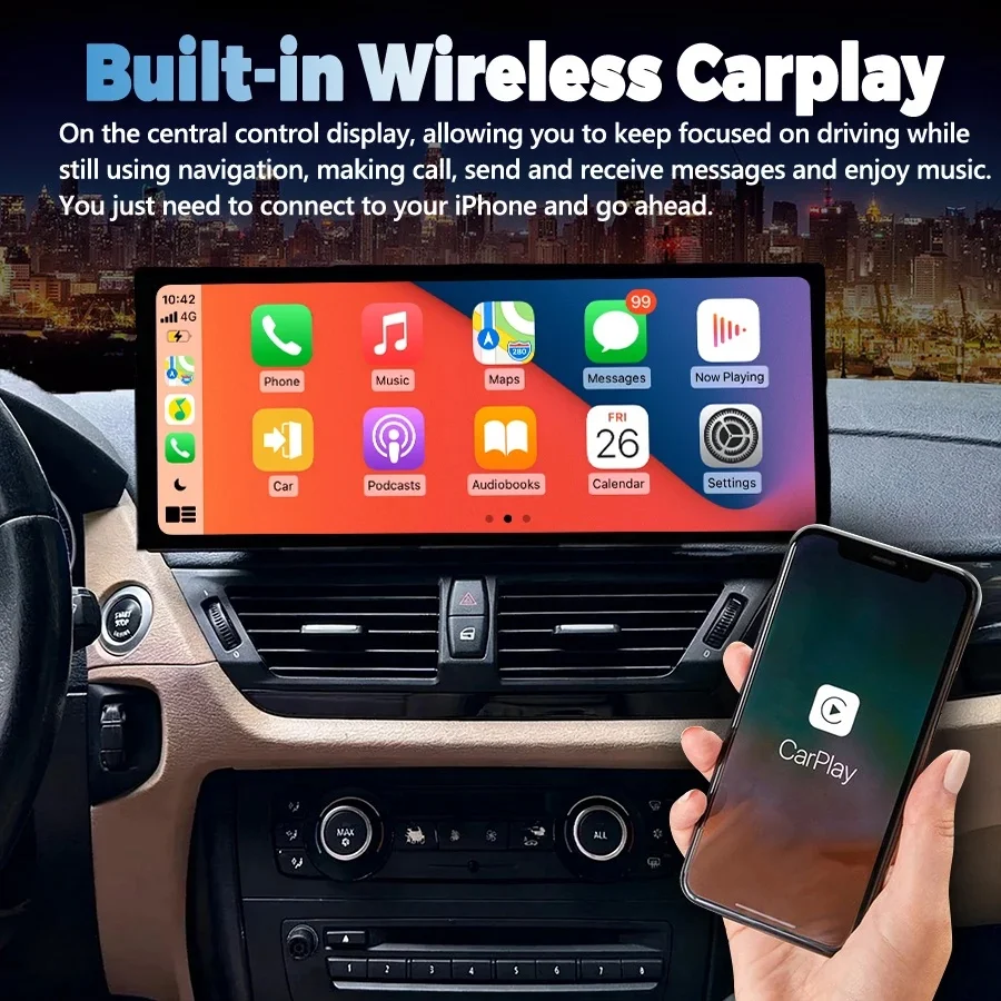 

Мультимедийный Android Auto Bluetooth-плеер для BMW X1 2010-2015 с беспроводным CarPlay, головное устройство с DSP, GPS-навигация, радио