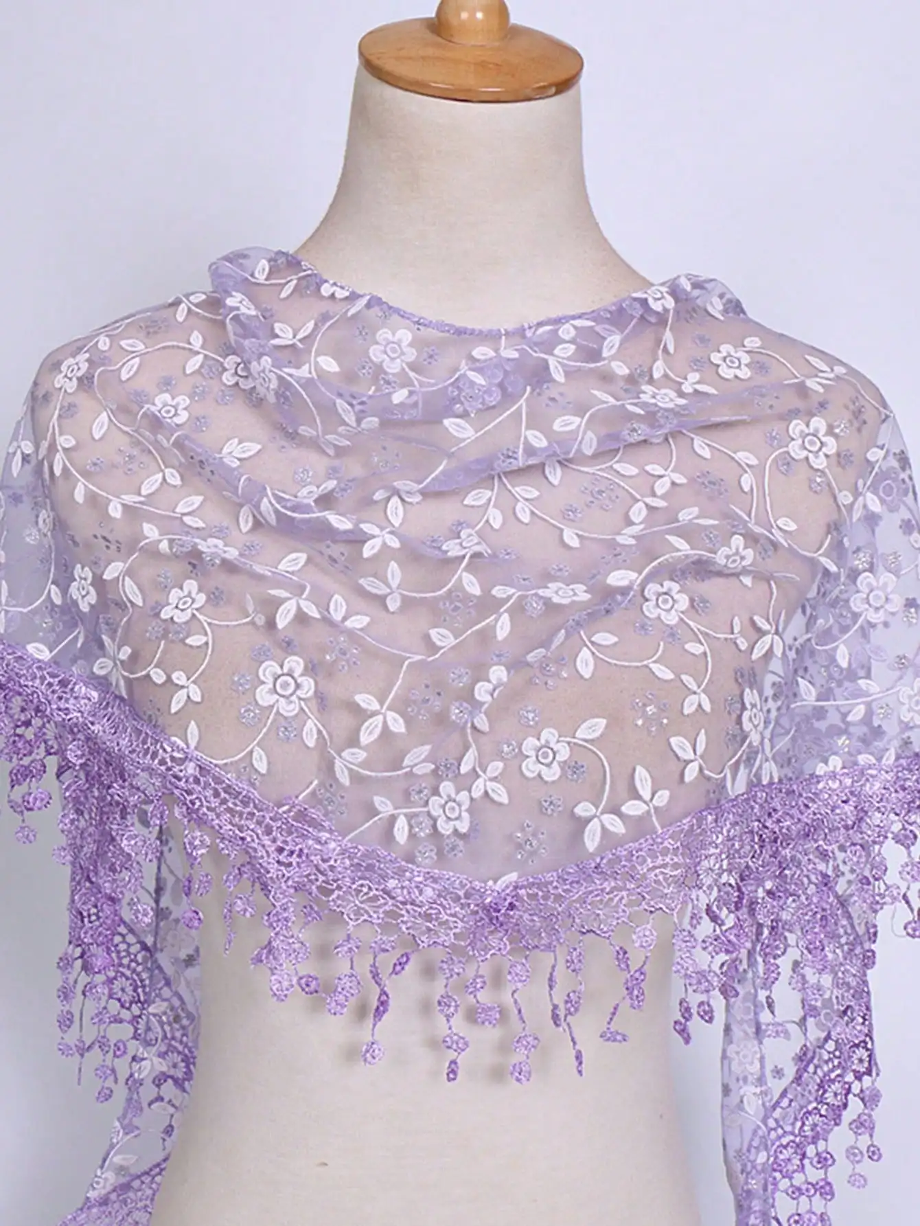 Floral Lace Scarf & Headscarf Set