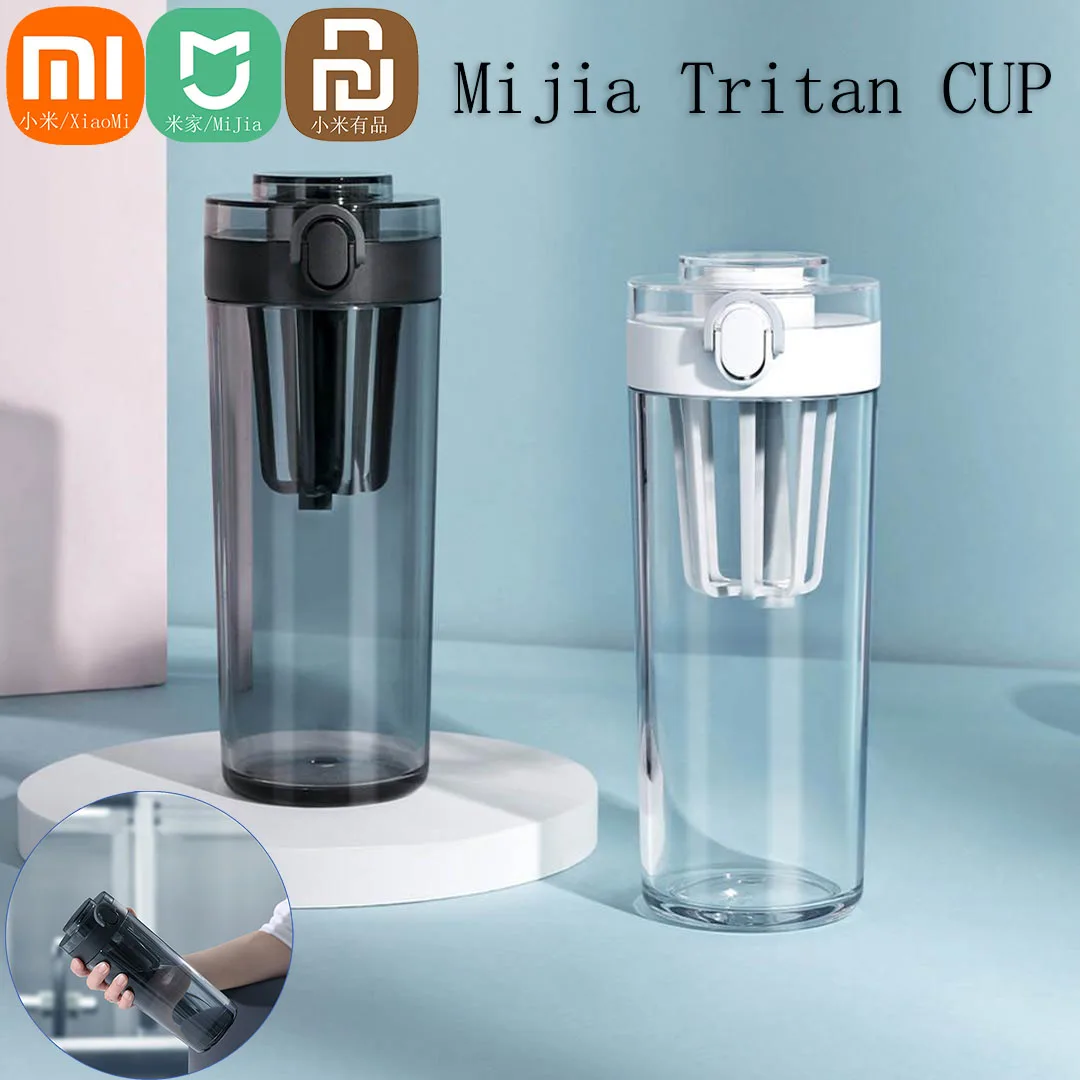 

Xiaomi Mijia 500 мл тританная бутылка для воды для фитнеса, портативная герметичная чашка для воды, большая емкость, уличный тур, спортивный шейкер, бутылка