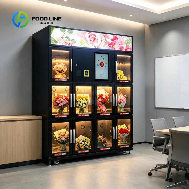 Fresh Flower Vending Machine Elegant Design Customized Automatic Self Service Innovative Vending Equipment With Cooler