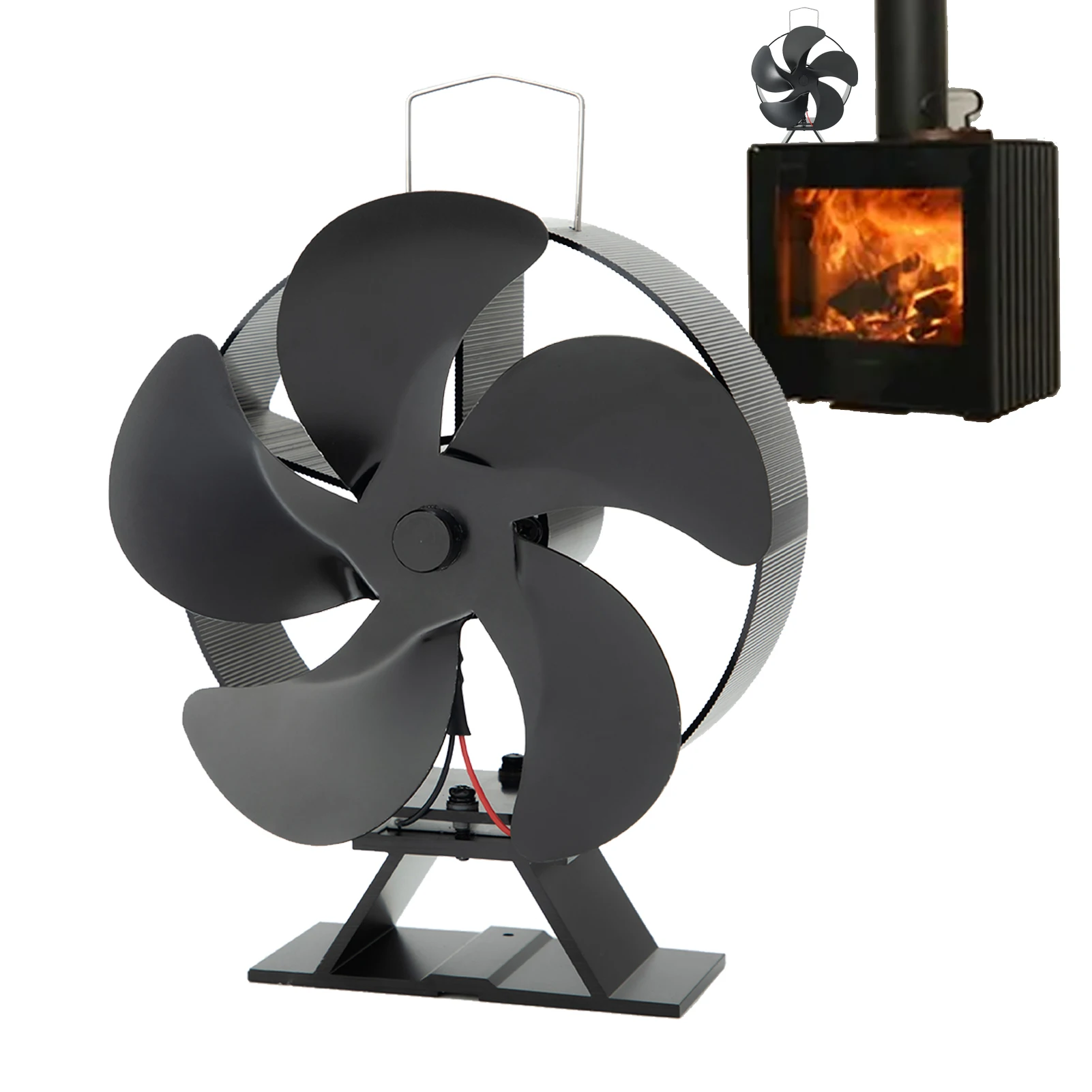 Heat Powered Stove Fan Wood Burner Fan Heat-Powered Thermal Fan For Pellet/Wood/Log Burner Stove Non-Electric Wood Stove