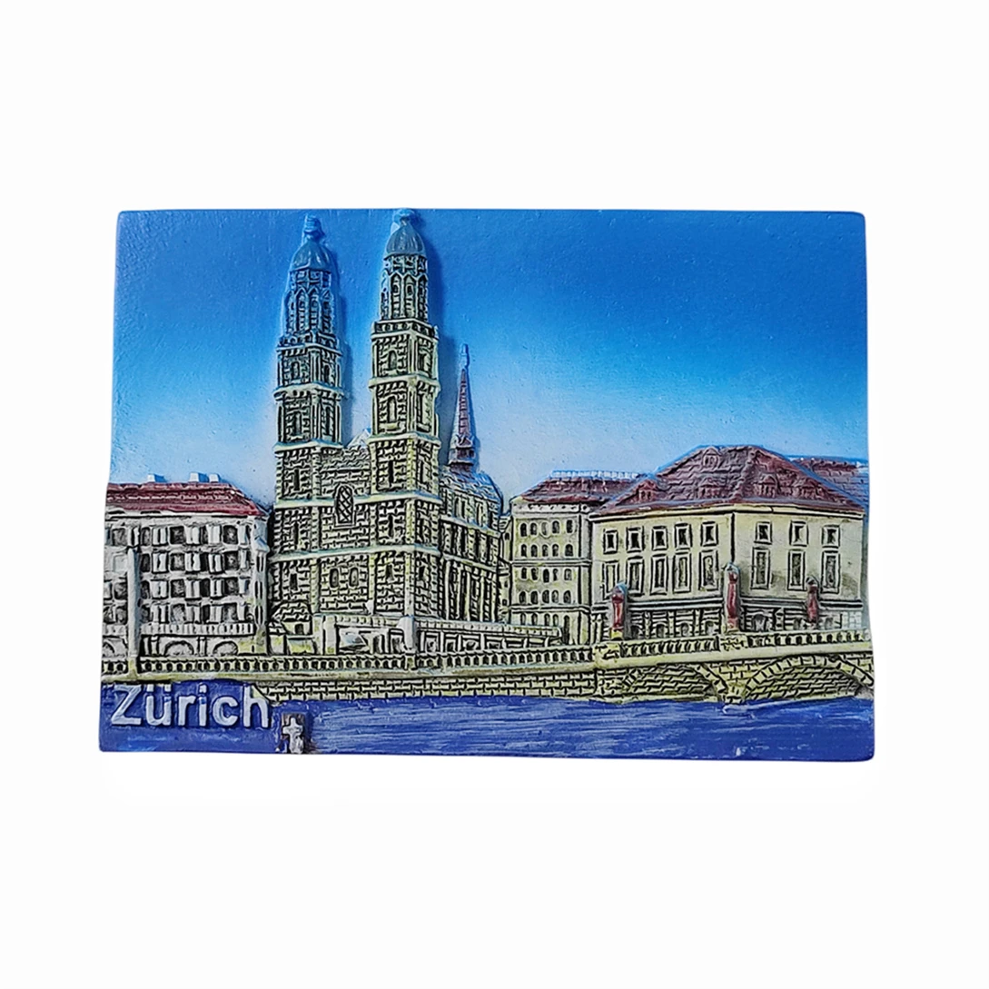 Zurich Switzerland 3D Fridge Magnet Souvenir Gift,Resin Handmade Zurich Refrigerator Magnet Home Decoration Collection