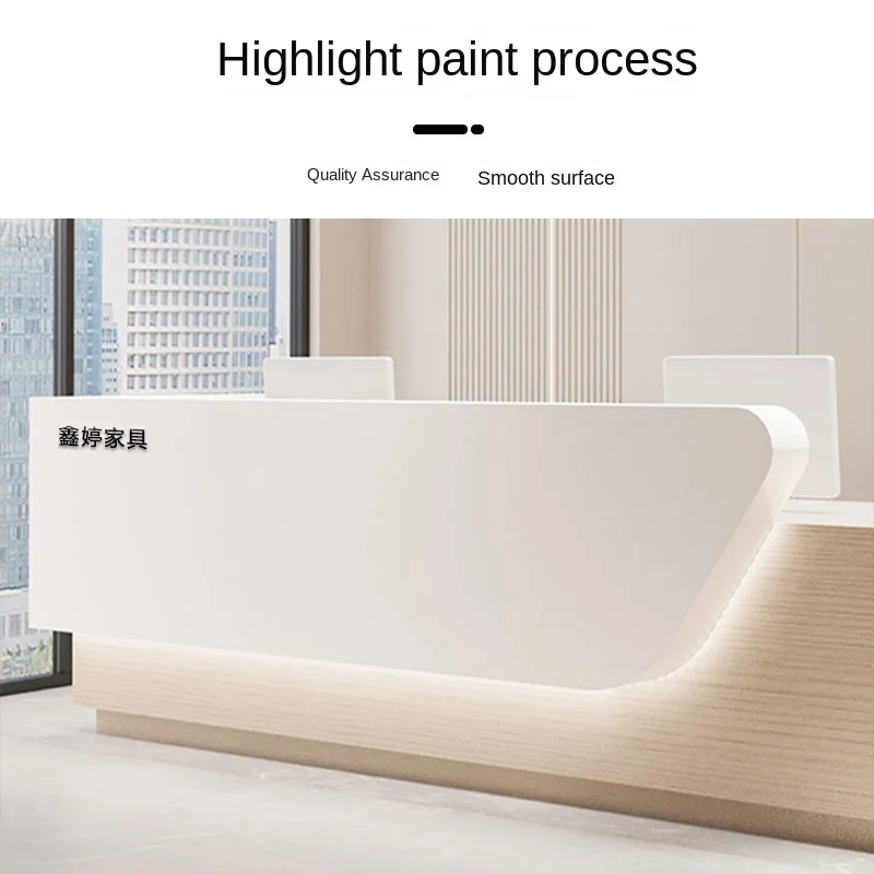 custom.High-Grade Custom Company Reception Desk Hotels Large Bar Beauty Salons-Modern Design Wood Material Front Desk with C