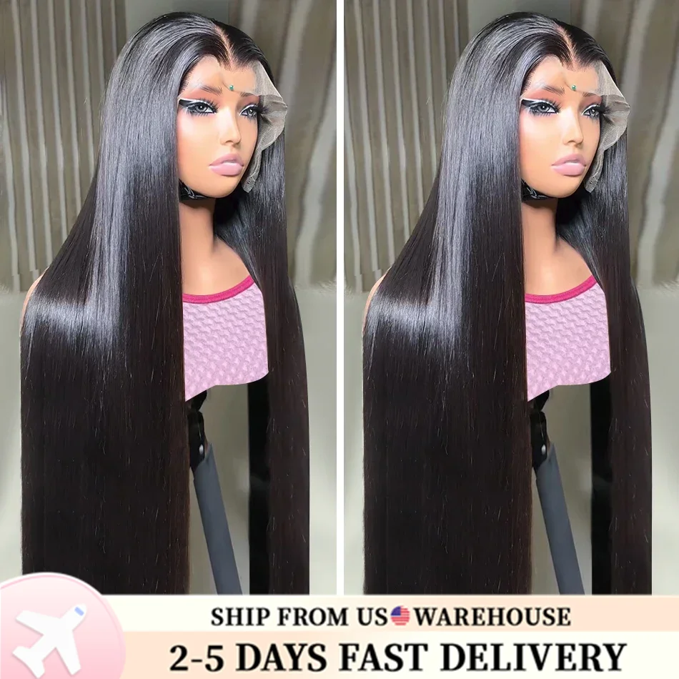 Bone Straight 13x4 Lace Front Wig 13x6 Transparent Peruvian 36 38Inch Straight Human Hair Wigs For Women 360 Lace Frontal Wig