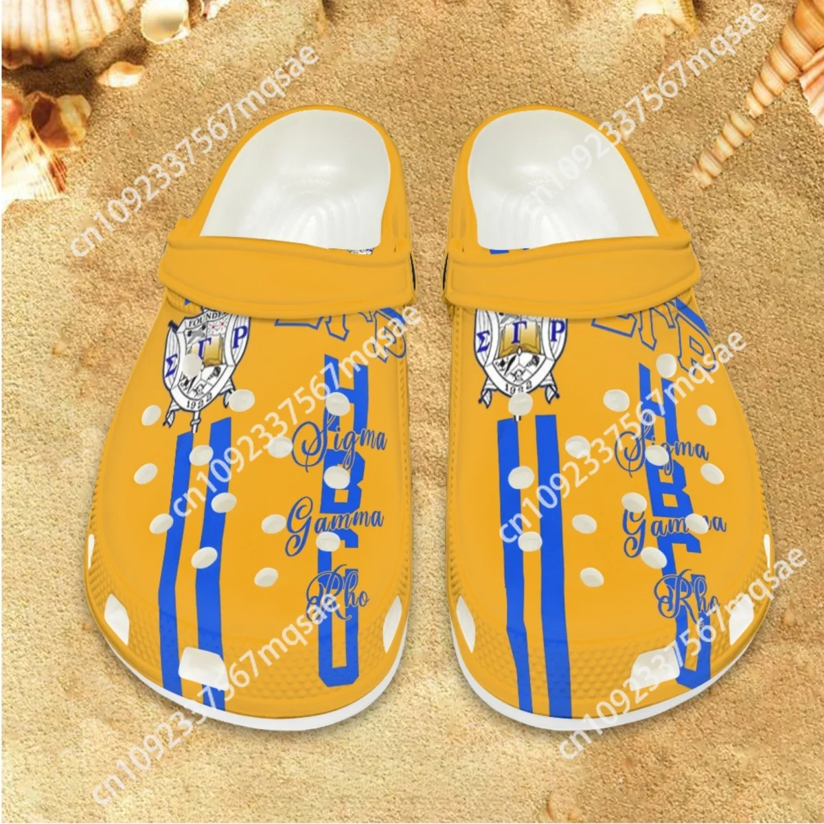 

2023 New Sigma Gamma Rho Women Sandals Hole Shoes Fashion Popular Girl Beach Shoes Light Breathable Anti-Slip Garden Slippers